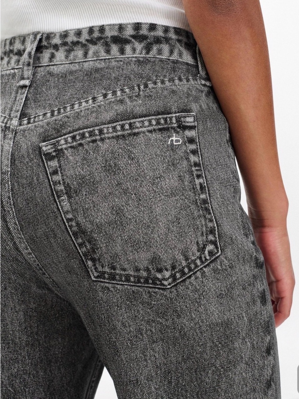 rag & bone Washed Black Straight Leg Jeans - Picture 4 of 8